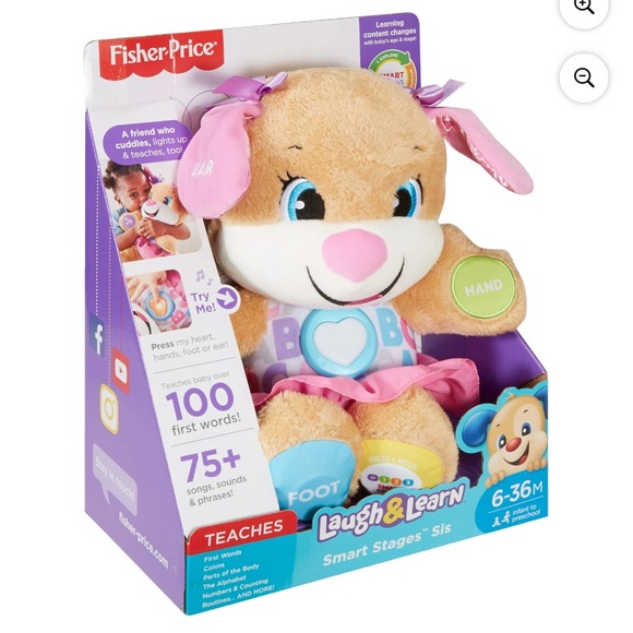 Fisher-Price Plush Learning Toy with Pink and Purple Accents - Picture 2 of 6
